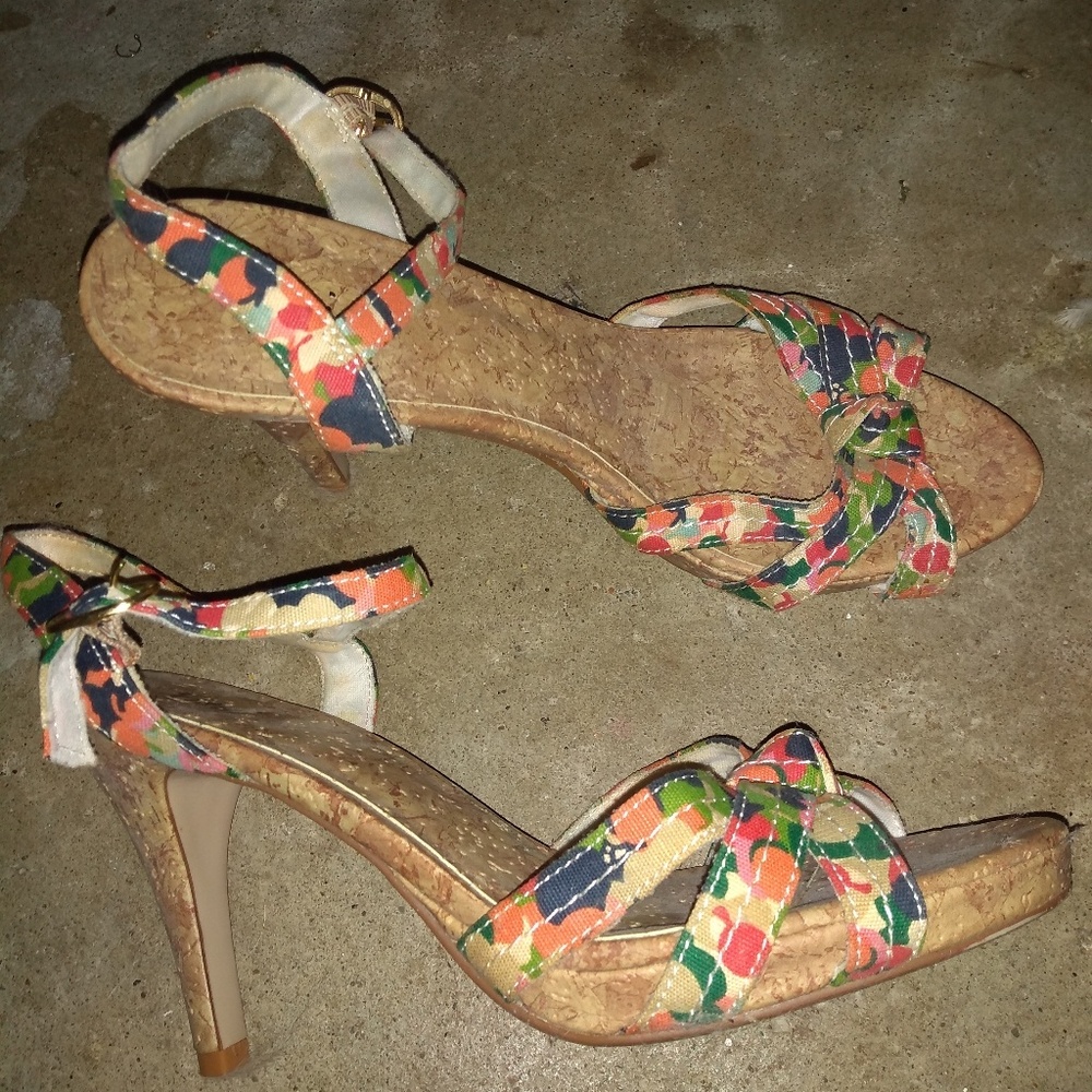 Fioni high-heel floral sandals